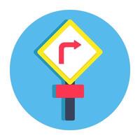 A flat design icon of right Arrow board vector