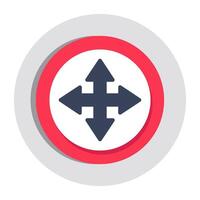 Modern design icon of four way Intersection vector