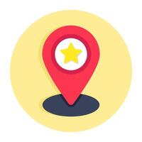 A flat design icon of favorite location vector