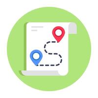 A colored design icon of map route vector