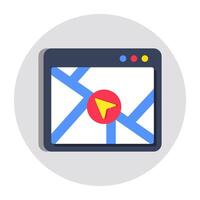 A colored design icon of web location vector