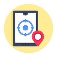 Perfect design icon of mobile location target vector