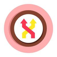 Modern design icon of two Way Intersection vector