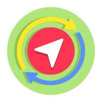 A trendy design icon of location cursor refresh vector