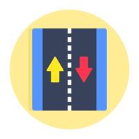 A flat design icon of two Way road vector
