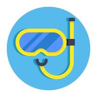 Oxygen pipe with goggles, icon of snorkeling mask vector