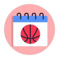 Calendar with football icon, sports schedule vector