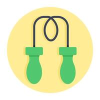 A flat design icon of skipping rope vector