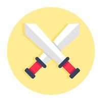 Battle tool concept icon, design of crossswords vector