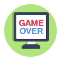 A flat design, icon of game over vector