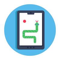 A flat design, icon of snake game vector