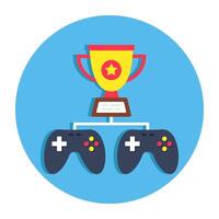 Flat design icon of trophy cup vector