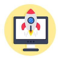 Mode design icon of online rocket vector