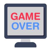 A flat design, icon of game over vector