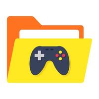 A unique design icon of game folder vector