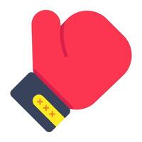 A hand covering icon, flat design of glove vector