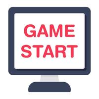 A flat design, icon of game start vector