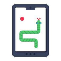 A flat design, icon of snake game vector