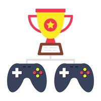 Flat design icon of trophy cup vector