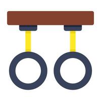 design of gymnastic rings, flat icon vector