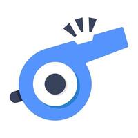 A shrill sound icon, flat design of whistle vector
