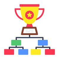Flat design icon of star trophy cup vector