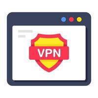 A flat design icon of web vpn vector