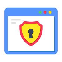 A colored design icon of web shield vector