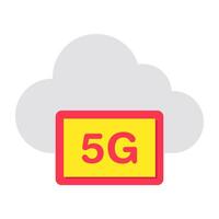 A beautiful design icon of 5g cloud vector