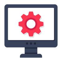 A beautiful design icon of monitor setting vector