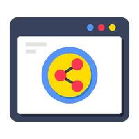 A colored design icon of web share vector