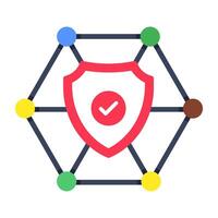 Creative design icon of shield networking vector