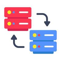 A flat design icon of data share vector