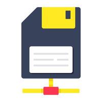 A colored design icon of floppy Disk vector