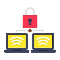Perfect design icon of laptop network security vector