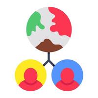An icon design of global user connection vector