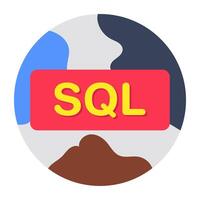 A trendy design icon of sql vector