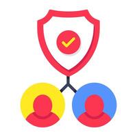 A colored design icon of team security vector