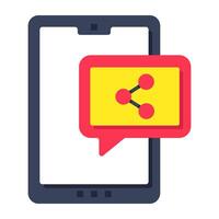 Modern design icon of mobile chat share vector