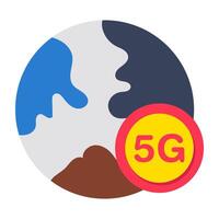 A colored design icon of global 5g vector