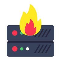 A trendy design icon of server burning vector