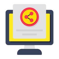 A flat design icon of online file share vector