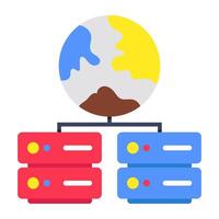 An Icon design of global network server vector