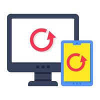 A flat design icon of responsive design vector
