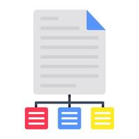 A colored design icon of file network vector