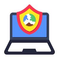 A colored design icon of global security vector
