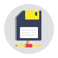 A colored design icon of floppy Disk vector