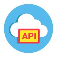 Modern design icon of cloud api vector