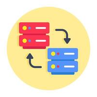 A flat design icon of data share vector