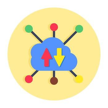Modern design icon of cloud transfer networking vector